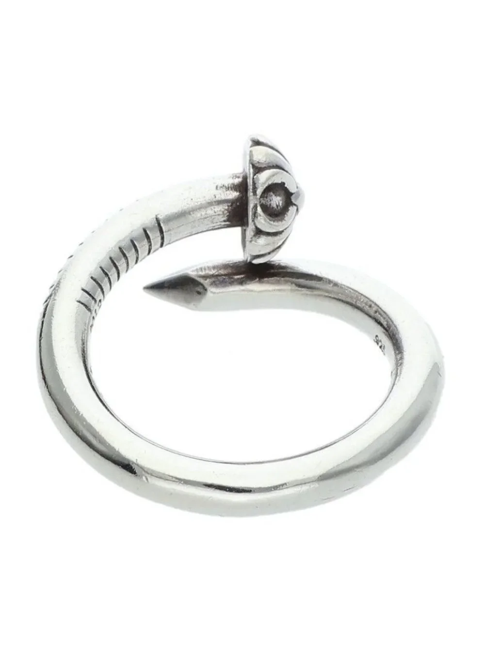 Chrome Hearts Nail Crsball Cross Ball Silver Ring